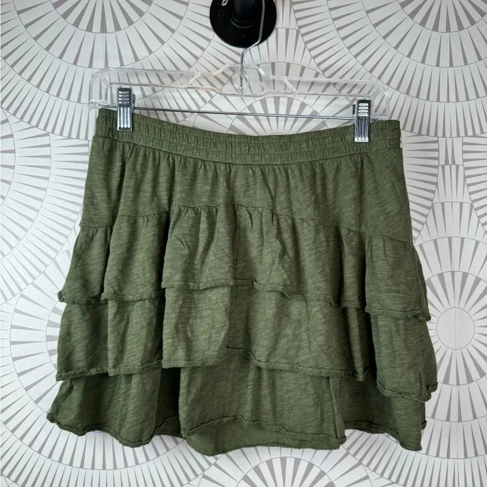 American Eagle Women’s Elastic‎ Waistband Skirt Olive Green Small